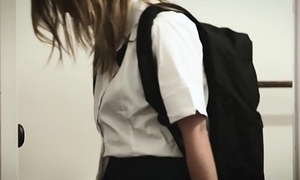 Down in the mouth schoolgirl fucked by stepbro
