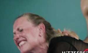 HITZEFREI Tow-haired German Mummy bonks a younger guy