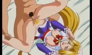 Well-endowed blonde anime teen getting pussy ravaged